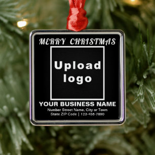 Metal Ornamento ao Quadrado Negro de Natal Comercial