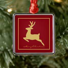 Metal Ornamento cerâmico de Natal alegre e Dourado