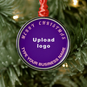 Metal Ornamento circular roxo de Natal comercial