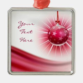Metal Ornamento da Bola de Natal da Faixa Vermelha Perso
