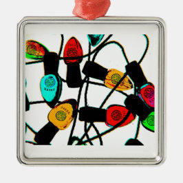 Metal Ornamento das luzes de Natal do Mah Jongg