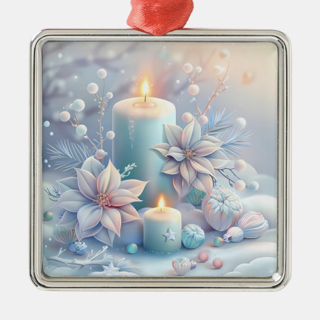 Metal Ornamento das Velas de Natal Dreamy (Frente)