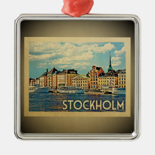 Metal Ornamento das viagens vintage da suecia de