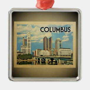 Metal Ornamento das viagens vintage de Columbo Ohio