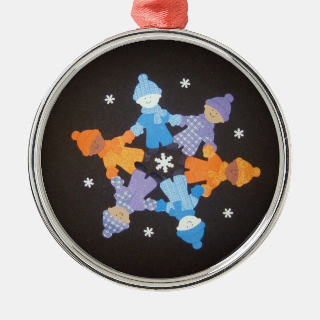 Metal Ornamento de amigos do Floco de Neve (Frente)