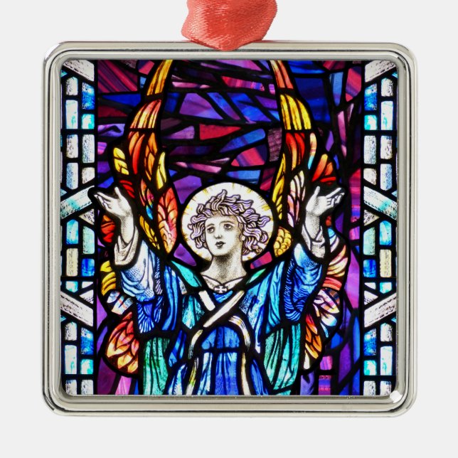 Metal Ornamento de Anjo Colorido (Frente)
