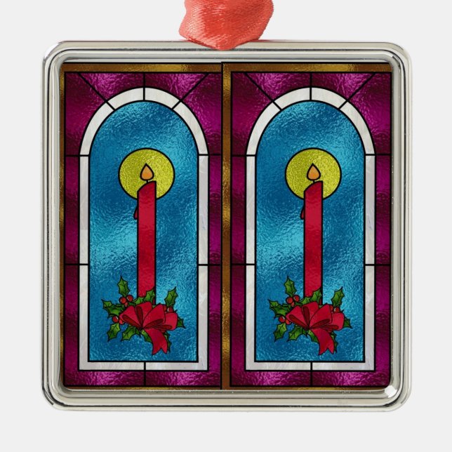 Metal Ornamento de Árvore de Natal com design de Vidro d (Frente)