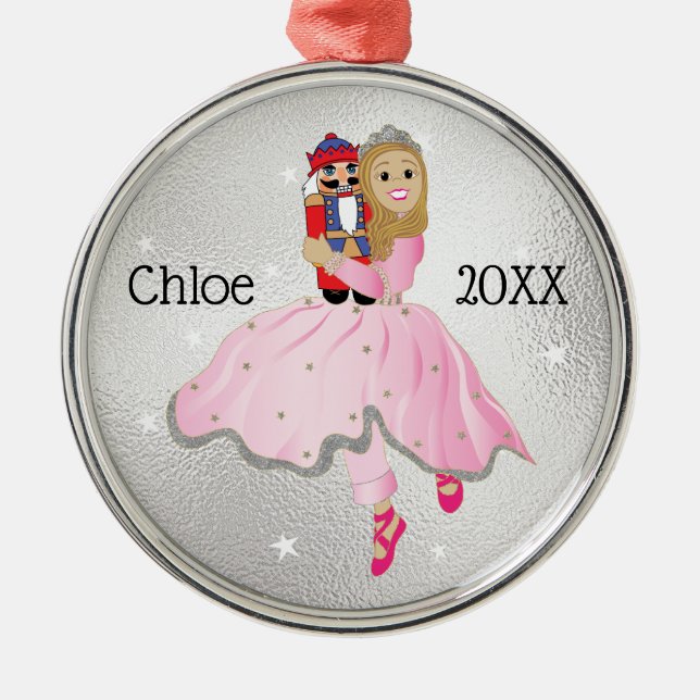 Metal Ornamento de Balé de Noz-Cacker de Natal (Frente)