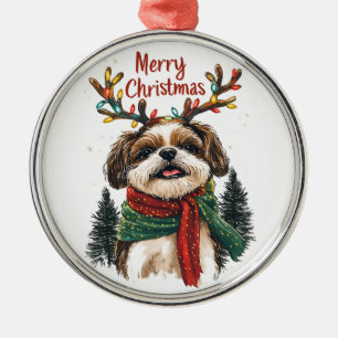 Metal Ornamento de Cachorro Cute Shih-tzu