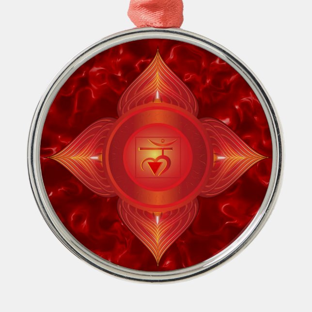 Metal Ornamento de Chakra da raiz (Frente)