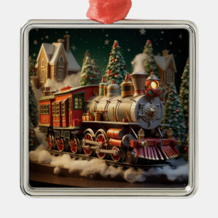 Metal Ornamento de Comboio de Natal 3D
