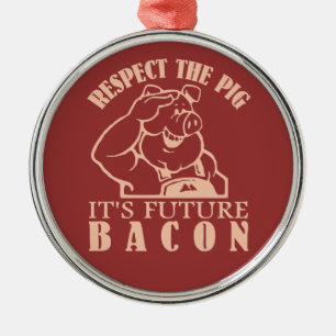 Metal ornamento de cor personalizado PIG TO BACON
