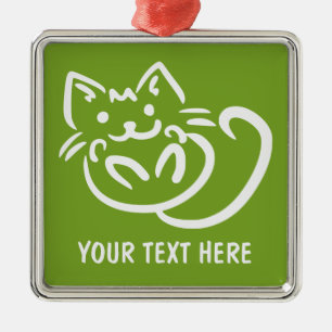 Metal Ornamento de cores personalizado do Cat Illustrati