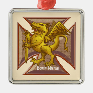 Metal ornamento de Cross Dragon Maltês