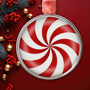 Metal Ornamento de Doces Peppermint