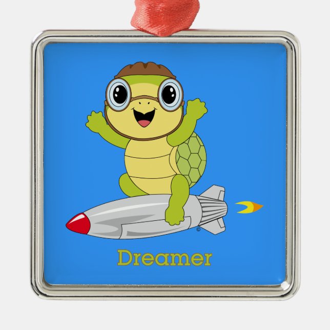 Metal Ornamento de Dreamer™ da tartaruga (Frente)