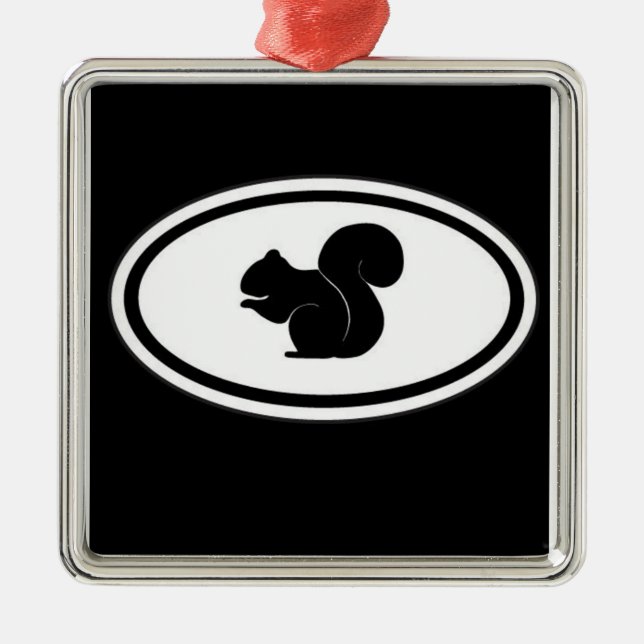 Metal Ornamento de Esquilo Preto (Frente)