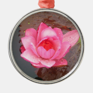 Metal ornamento de flor aquática rosa