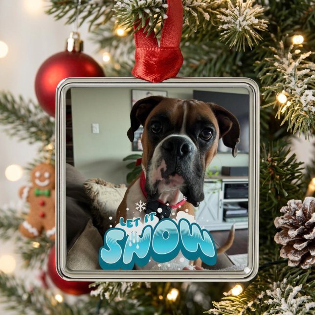 METAL ORNAMENTO DE FOTO DE ANIMAL DE ESTIMAÇÃO DE NATAL  (Criador carregado)