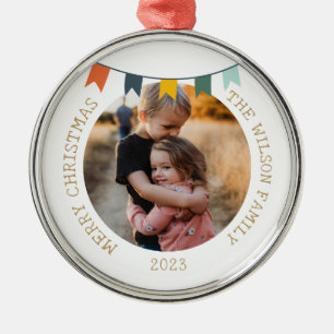 Metal Ornamento de Fotos de Natal   Feriado Personalizad