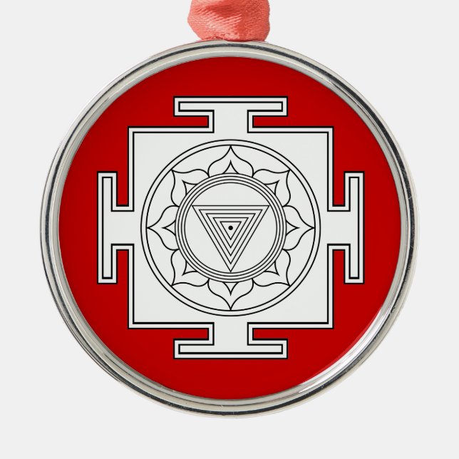 Metal Ornamento de Kali Yantra (Frente)