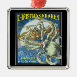 Metal Ornamento de Kracken do Natal