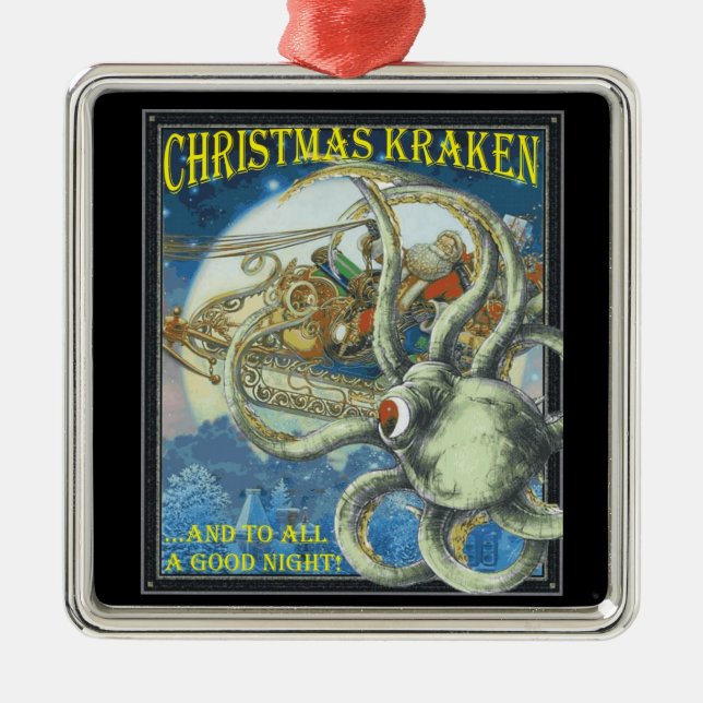 Metal Ornamento de Kracken do Natal (Frente)