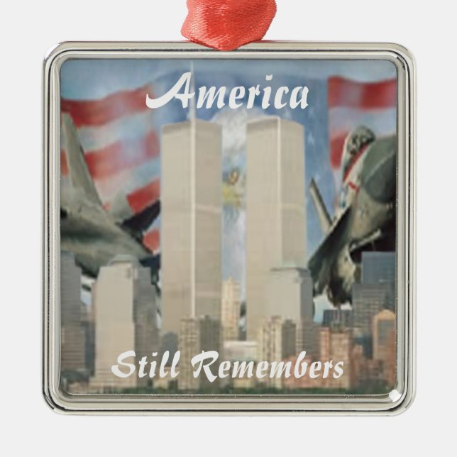 Metal Ornamento de Lembrança das Torres Gêmeas 9/11 (Frente)