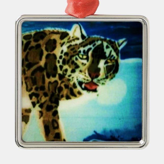 Metal ornamento de LEOPARDO DAS NEVES (Frente)