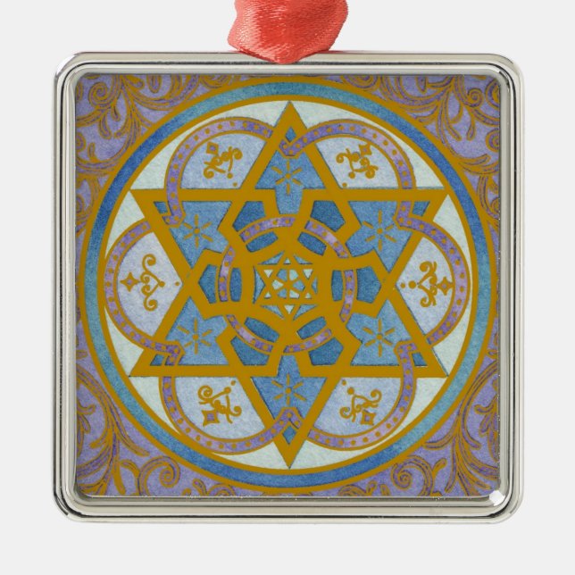 Metal Ornamento de Mogen David Chanukah (Frente)