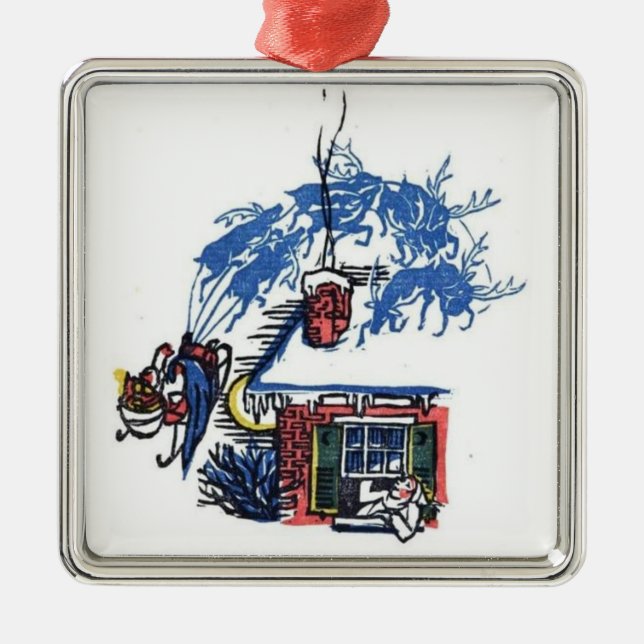 Metal ornamento de Natal vintage St Nicholas (Frente)