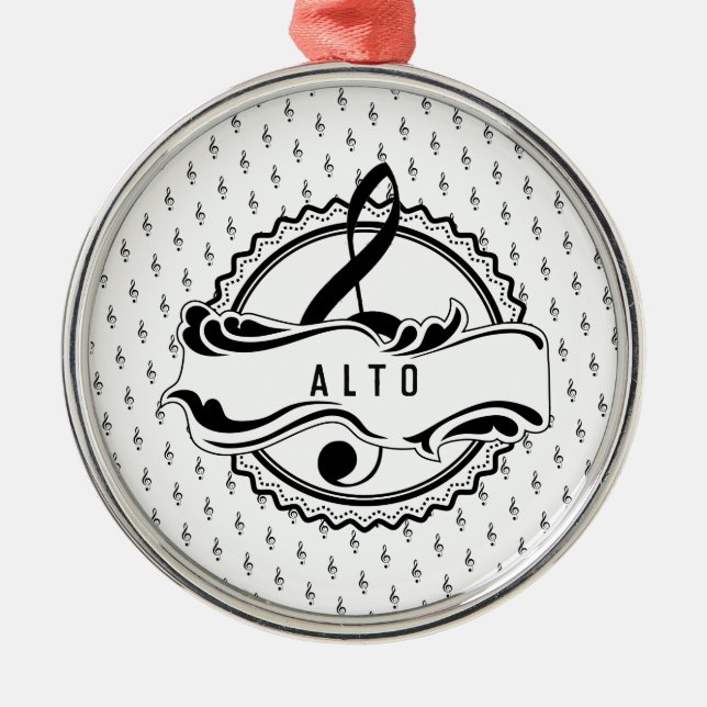 Metal Ornamento de Nota Musical de Alto Cantor (Frente)