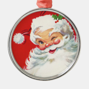 Metal Ornamento de Papai Noel do vintage