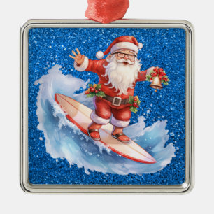 Metal Ornamento de Papais noeis de surfe