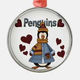 Metal Ornamento de Pinguin Heart Keepsasaes