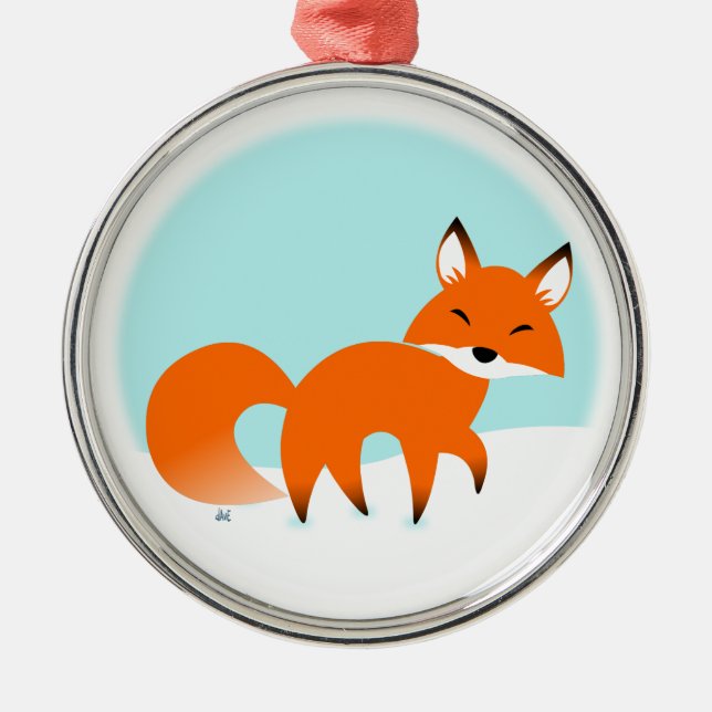 Metal Ornamento de Red Fox (Frente)