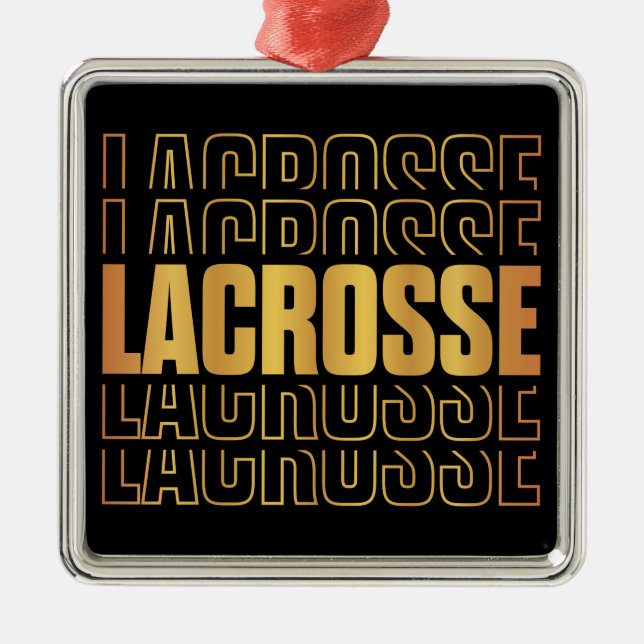 Metal Ornamento de Texto Lacrosse (Frente)