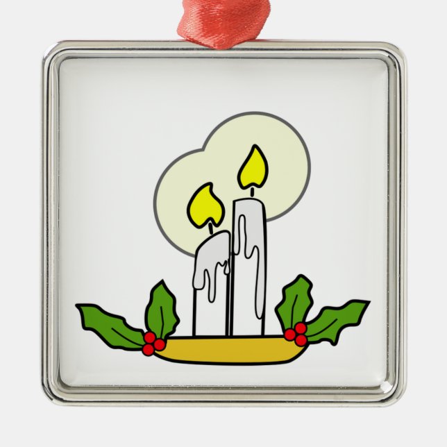Metal Ornamento de Velas de Natal (Frente)