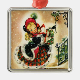 Metal Ornamento de Vintagem de Feriado "Miss Belle"