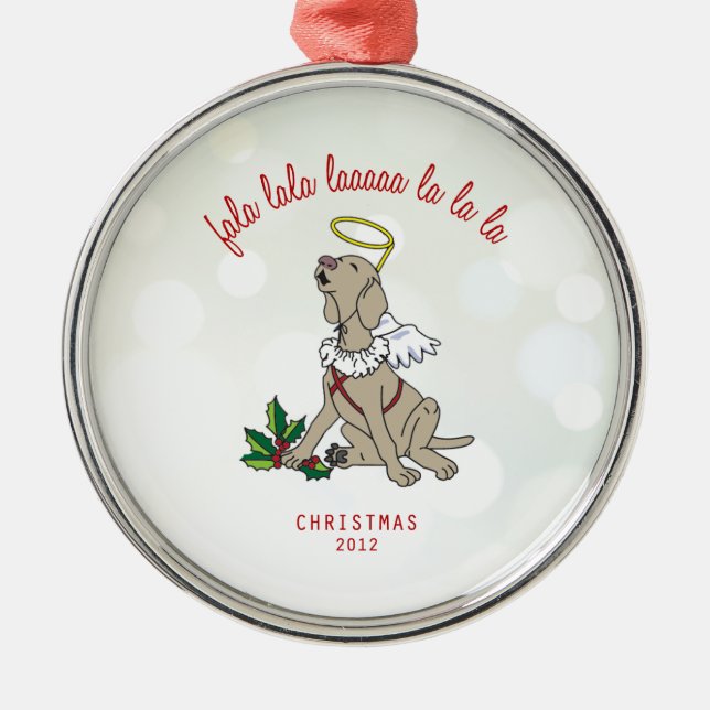 Metal Ornamento de Weimaraner do anjo (Frente)