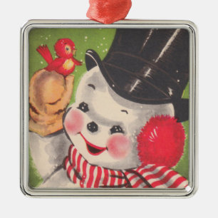 Metal Ornamento do boneco de neve do vintage