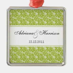 Metal Ornamento do casamento tema damasco da videira de