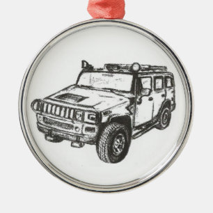 Metal Ornamento do costume do caminhão de Hummer