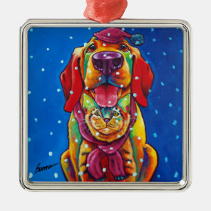 Metal Ornamento do feriado de Furries da neve por