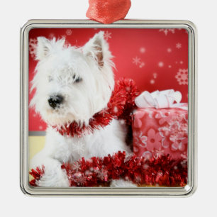 Metal Ornamento do floco de neve do Natal de Westie