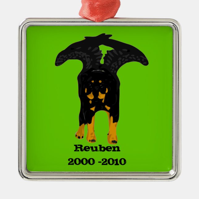 Metal Ornamento do memorial de Rottweiler (Frente)