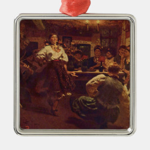 Metal Ornamento do Partido da Dança de Natal Ucraniano