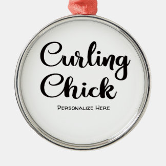 Metal Ornamento do Pintinho de Curling