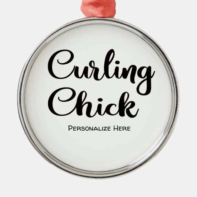 Metal Ornamento do Pintinho de Curling (Frente)