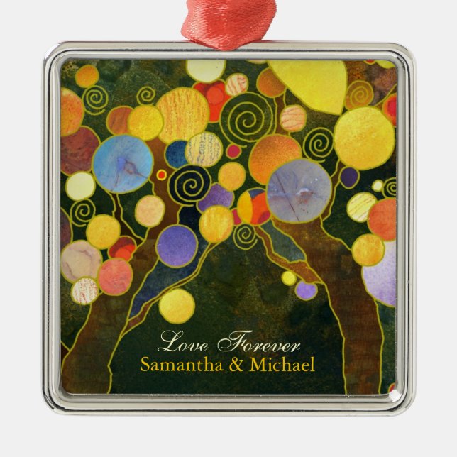 Metal Ornamento do presente de casamento do casal dos (Frente)